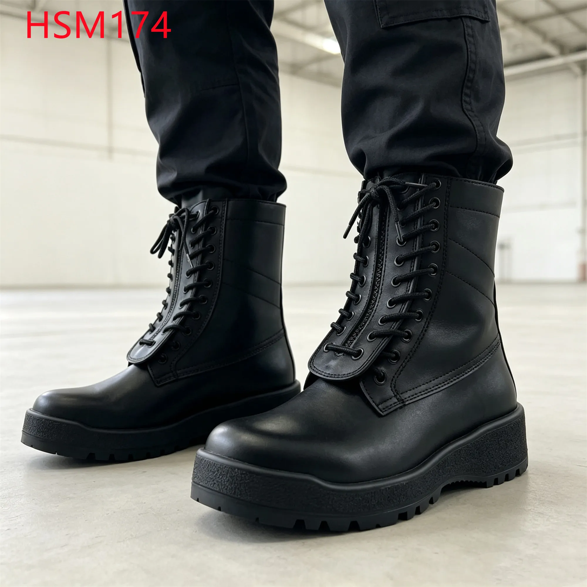 LXG,harsh Condition Front Zip Pilot Combat Boots with High Tongue USA Popular Two Colors Sole Full Leather Tactical Boots HSM174