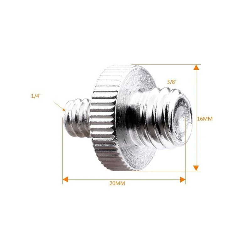 2 adattatori a vite per treppiede, adattatore filettato da 3/8 a 1/4 e 1/4 su 3/8, in lega di alluminio, per altoparlante fotocamera, treppiede, supporto microfono, monitor (nero
