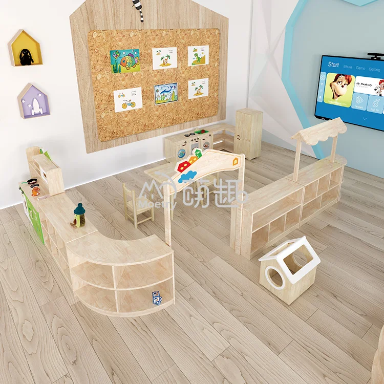 Moetry Modern Design Wooden Pretend Play Furniture Set for Babies Kids ...