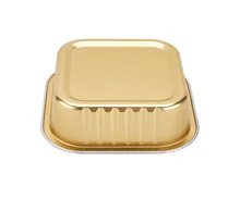 Disposable golden aluminum foil cake box golden round square insulation baking bowl bread dessert heat sealing snack box