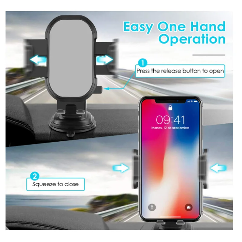 Заводской новый дизайн, 360 градусов, длинная шея, блестящий силиконовый держатель сотового телефона для автомобиля