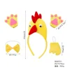 Three-dimensional chicken 3-piece yellow gloves