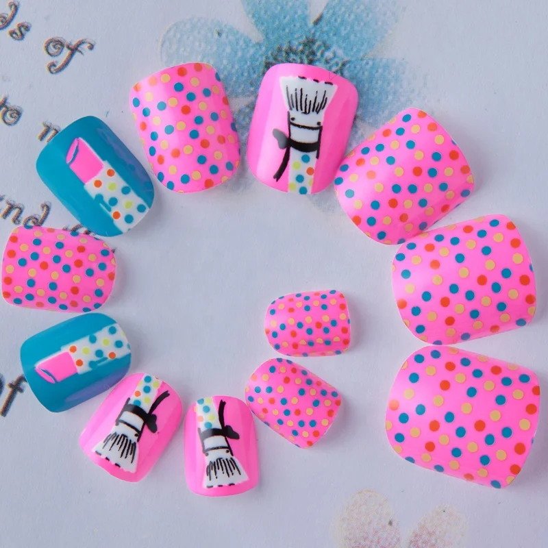 Новое поступление 2018 накладные ногти 24 шт. накладные ногти для детей