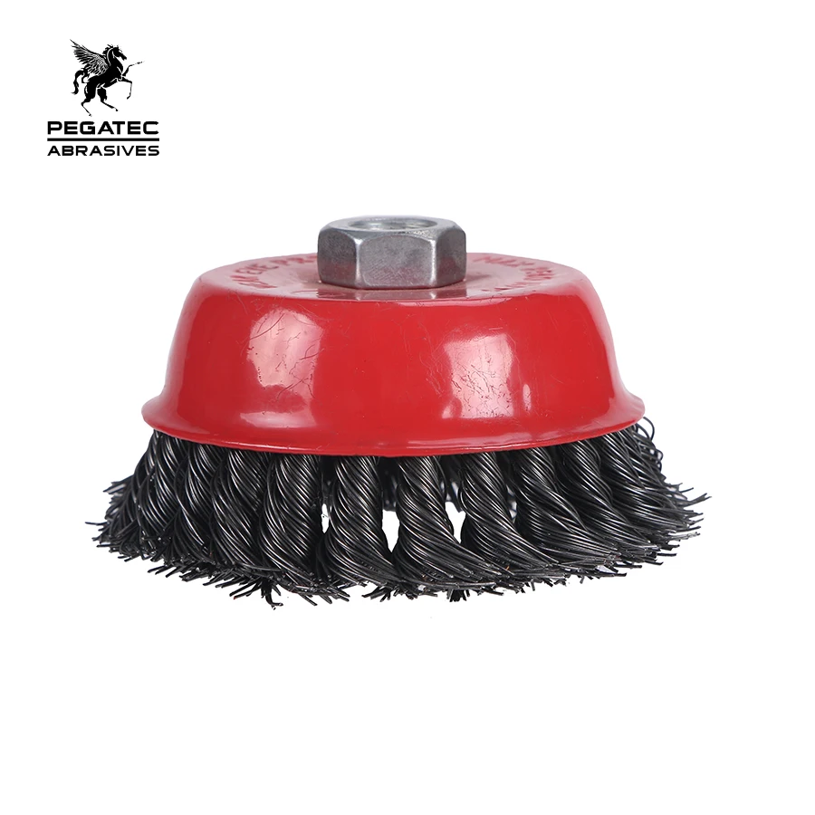 75MM twist knot wire brush steel wire wheel brush