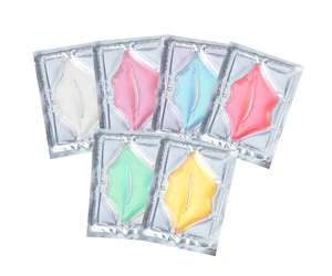 Private Label Custom Lip Plumping Mask 24k Gold Crystal Collagen Lip Sleeping Sheet Mask 8g for Women