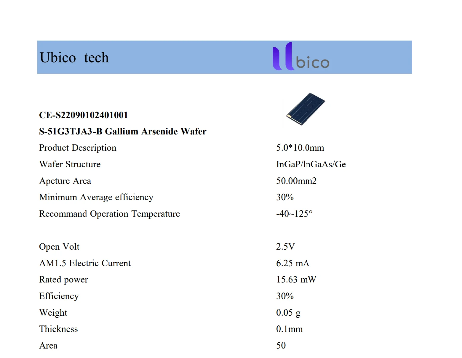 Junction Module Wafer Triple Junction Gallium Arsenide Solar wafer Gaas Thin Film Solar Cell ...