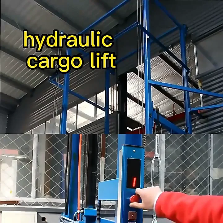 300kg 500kg Hydraulic Guide Rail Stair Cargo Lift Electric Freight ...