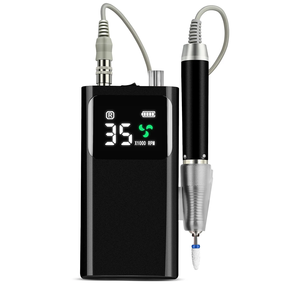 Professional E File Electric File 35000RPM Brushless Motor Portable Nail Drill Machine Electric Rechargeable Nail Drill