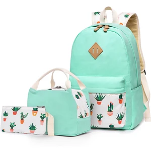 Manufacturer Teen School Bag Girls 3 Pieces Backpack for Women Ladies