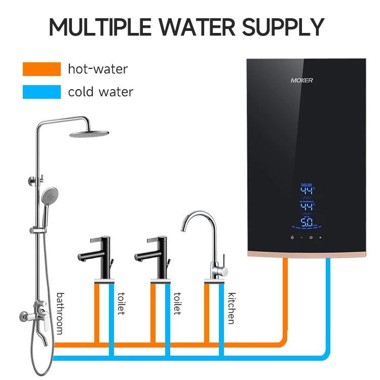 Electric Instantaneous Hot Water Chauffe Eau Tankless Instant Hot Shower Electric Water Heater