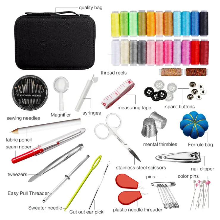 Juning Set da Cucito con 130 Accessori,Portatile Kit da Cucito per