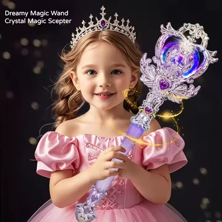新しいプリンセスマジックスティック 光る音楽マジックワンド 女の子