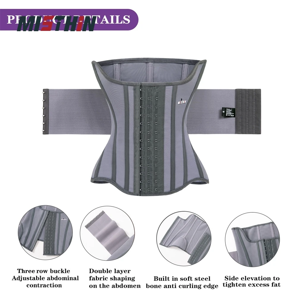 Custom LOGO Purple Full Body Belly Shaping Cincher Corset Wrap Belt Tummy Control Shapewear Waist Trainer Shaper Wear details