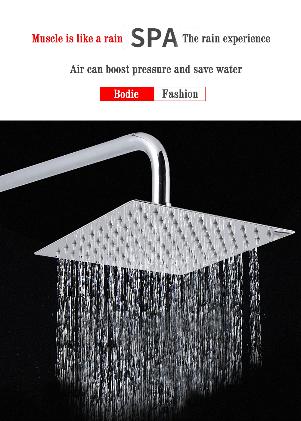 Shower Heads 10inch Stainless Steel Square Shower Head Mirror Finish