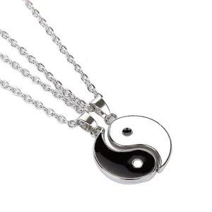 Wholesale Best Friend Puzzle Pendant Custom Stainless Steel Yin Yang Necklace for Couples Gold Plated Trendy Style