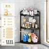 Corner shelf three-tier black