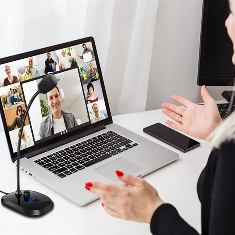 High Quality Table Microphone Conference Room Desktop Mic  Wired Gooseneck Microphone for  Meeting  Voice Gaming Computer