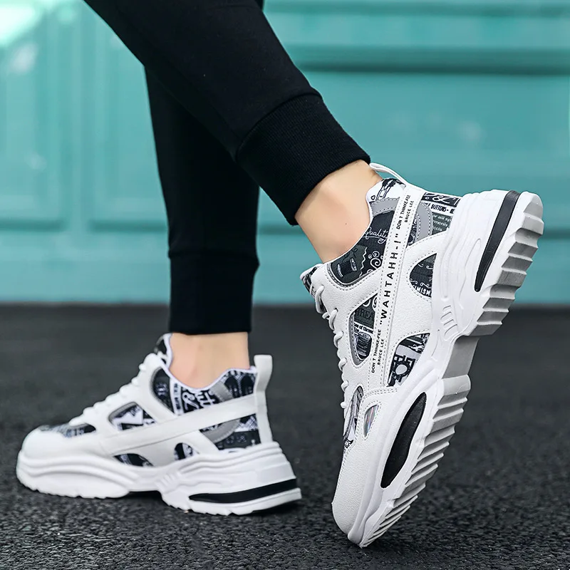 Men's sports shoes trend all match high top board shoes increase sports casual shoes