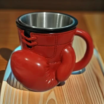 Red Boxing Glove Shaped Stainless Steel Tumbler Unique Novelty Cup for Men Home Bar Decor Durable Housewarming Gift