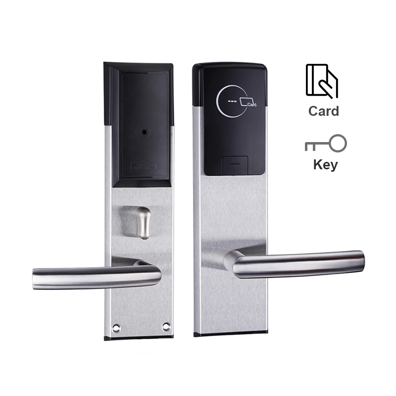 Us Standard Mortise Intelligent Key Card Hotel Door Handle Lock With