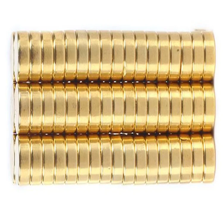 Gold-plated permanent neodymium magnet