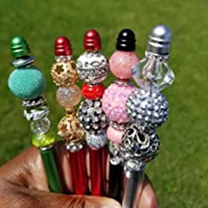 Sturdy Heavy 12 Colored Constructed Entirely Add a Bead Blank Wholesale Metal Beadable Pens for Diy