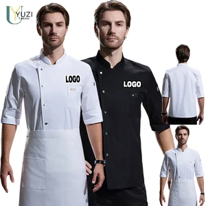 Factory Price Coat Short for Bakery Kitchen Staff Work Uniform White Shirt for Men Hotel Waiter Fast Food Chef Jacket