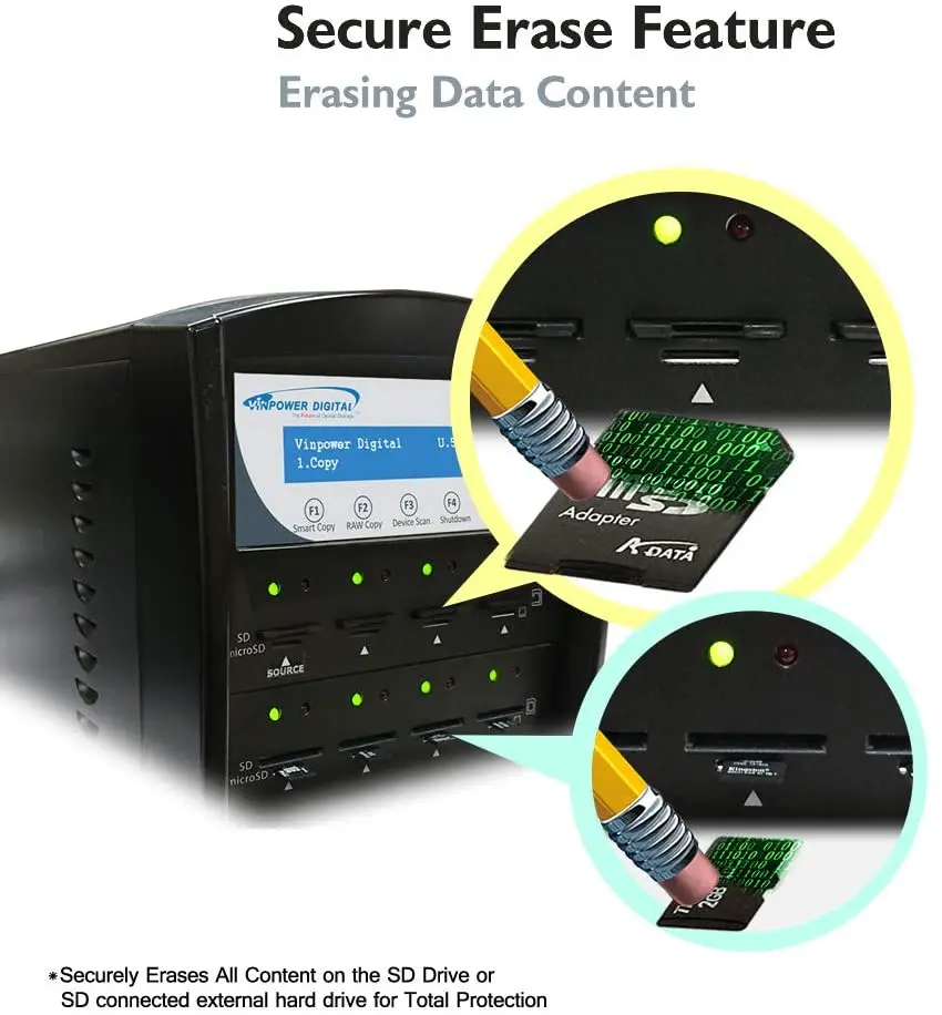 1 to 15 FlashMax SD Duplicator - Standalone Secure Digital Card