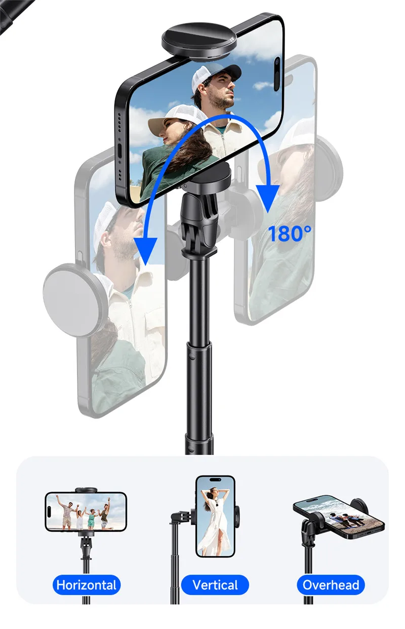 NEW TT01 All-in-one Auto Jump Open Tripod Magnetic Remote Drop Automatically Tripod 1.77m Super Long Rod Selfie Stick
