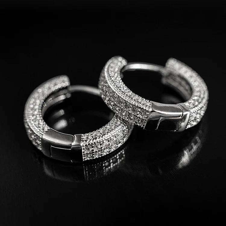 Fashion Hip Hop Earrings Jewelry 925 Sterling Silver Gold Plated Free ...