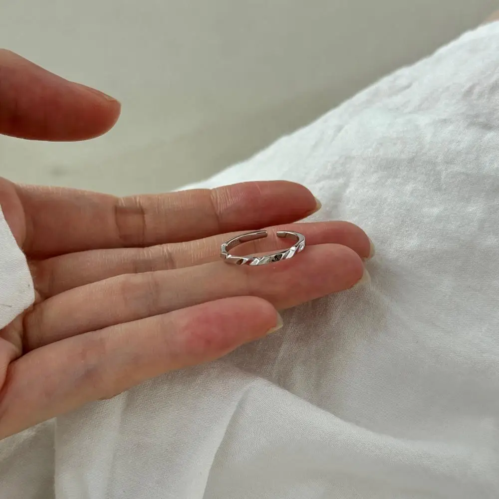 KAKODIY High Quality Boutique Jewelry for Women Wedding Open Adjustable 925 Sterling Silver Irregular Ring detail 1