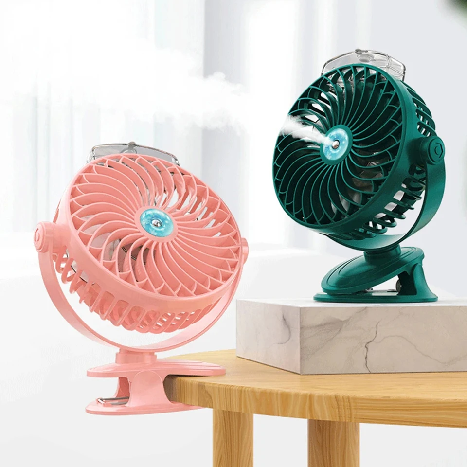 3 in 1 Mini USB Rechargeable Fast Cooling Electric Evaporative Air Conditioner Cooler Fan With Water Mist Spray Clip on for Home