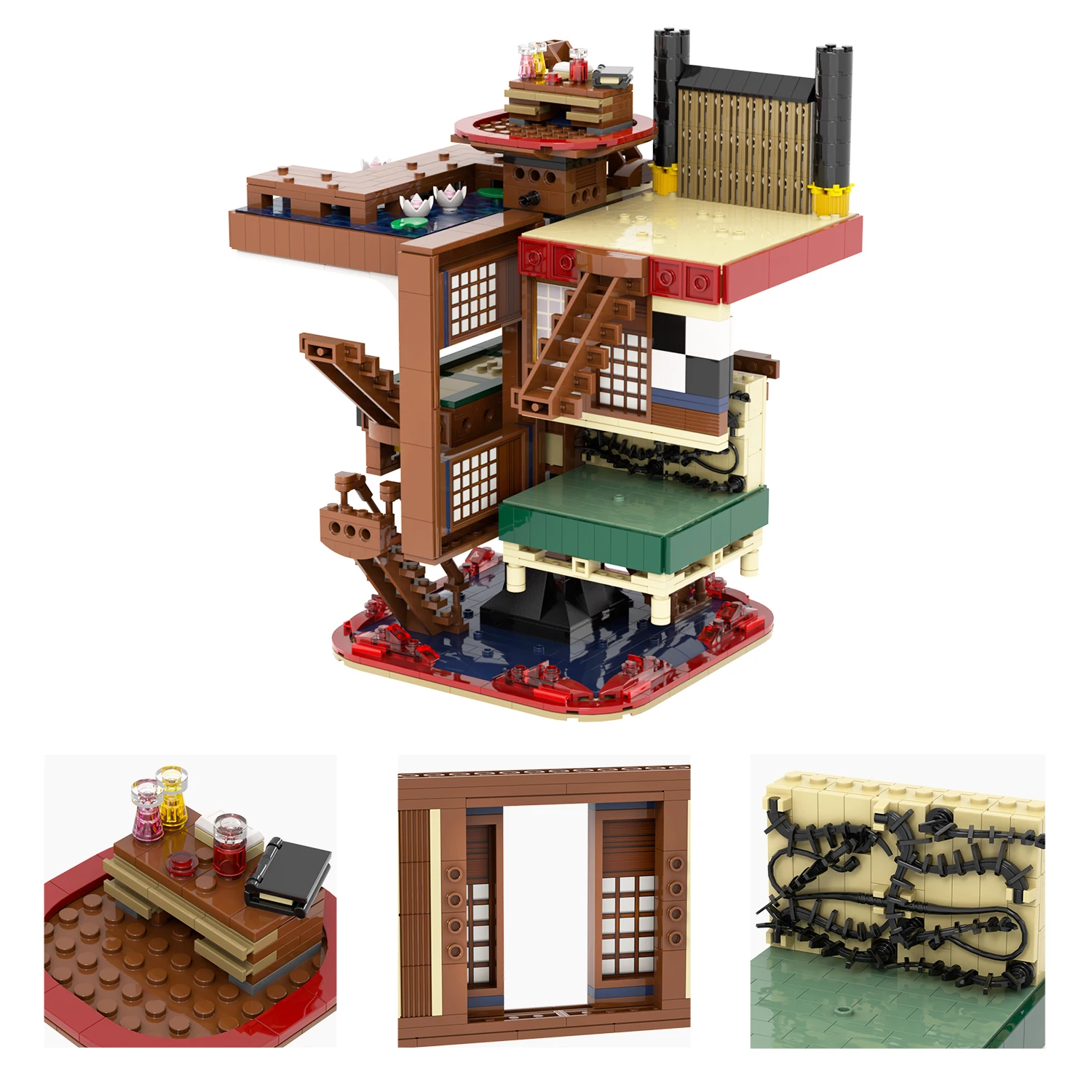 MOC1212 Creative Series DemonSlayeres Anime Infinity Castle 1888 Pcs Bricks Action Model Particles Building Blocks Kids Gift Toy