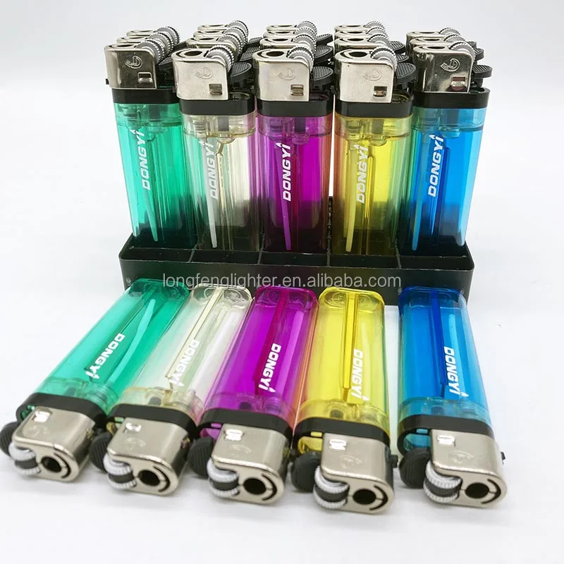 Wholesale Disposable Lighters Transparent Plastic Lighter Rechargeable