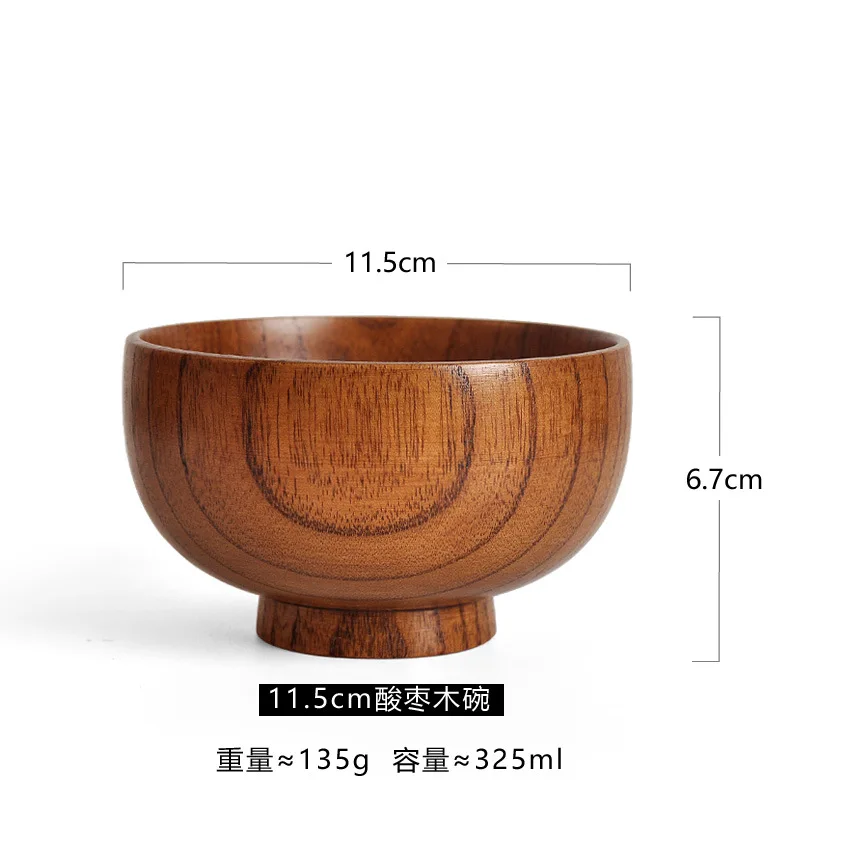 Wooden Bowl Japanese Style Wood Rice Soup Salad Food Container Large small  new