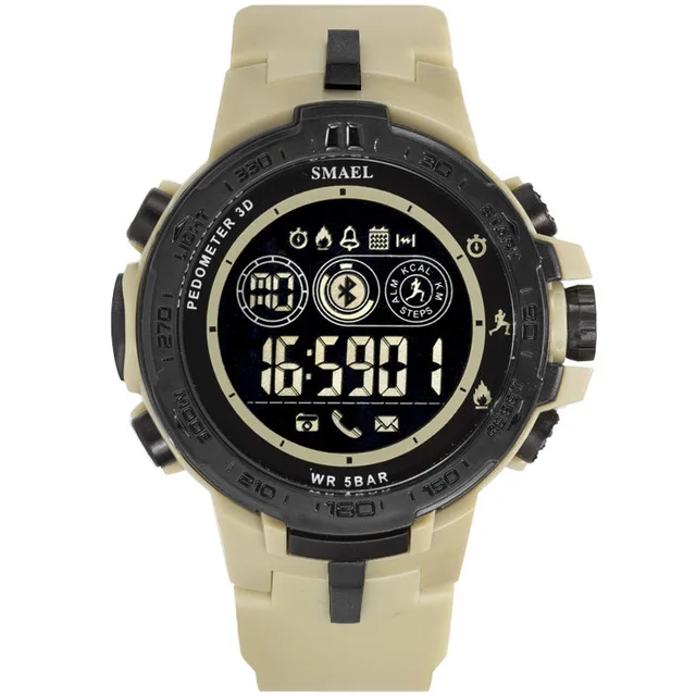 SMAEL 8012 Stylish Stylish Man Digital Watch 2022 Stainless Steel Water Resist LED Light Chronograph Sports Wrist Watch