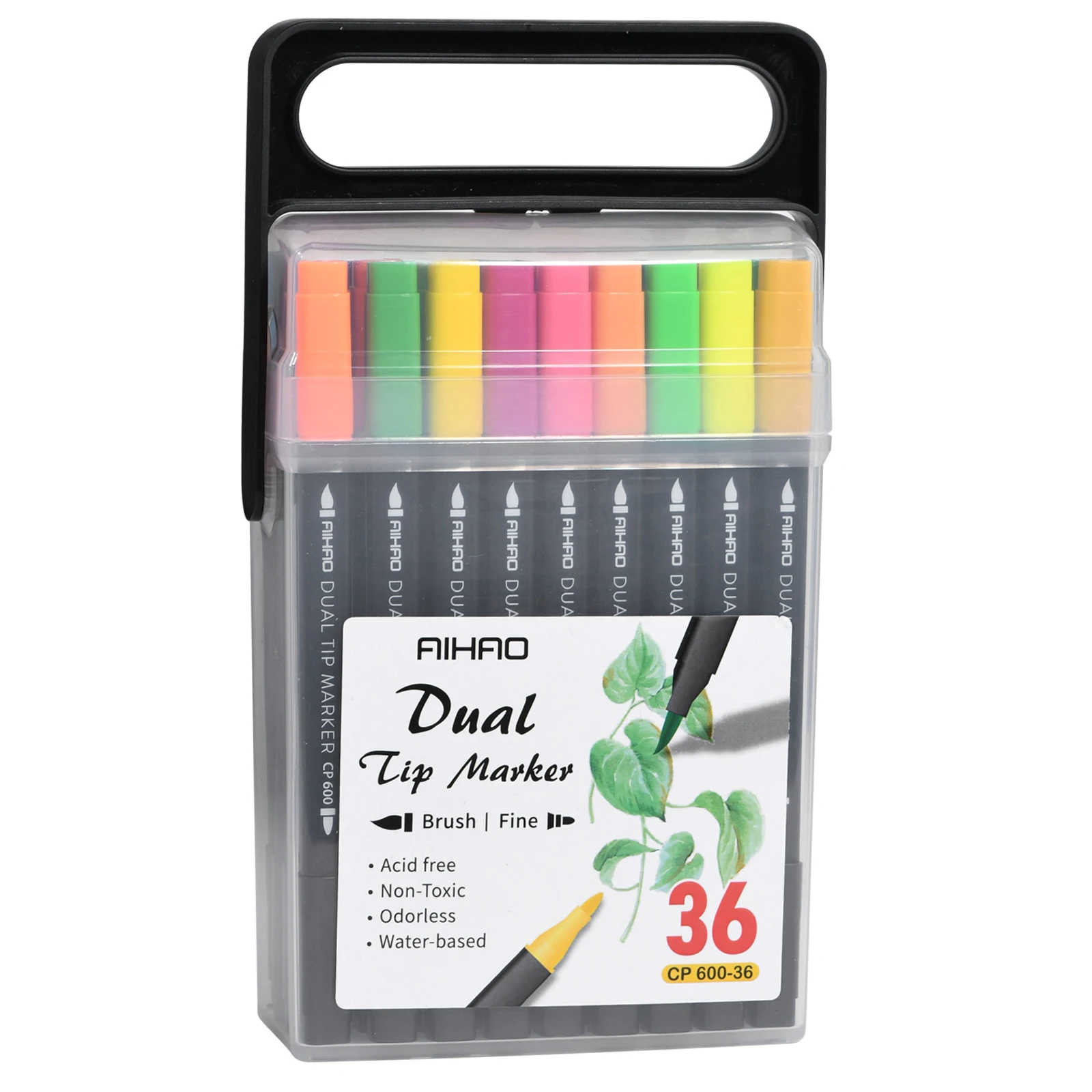 Concept Dual-Tip Marker 36 Color Set In Clear Case With Handle