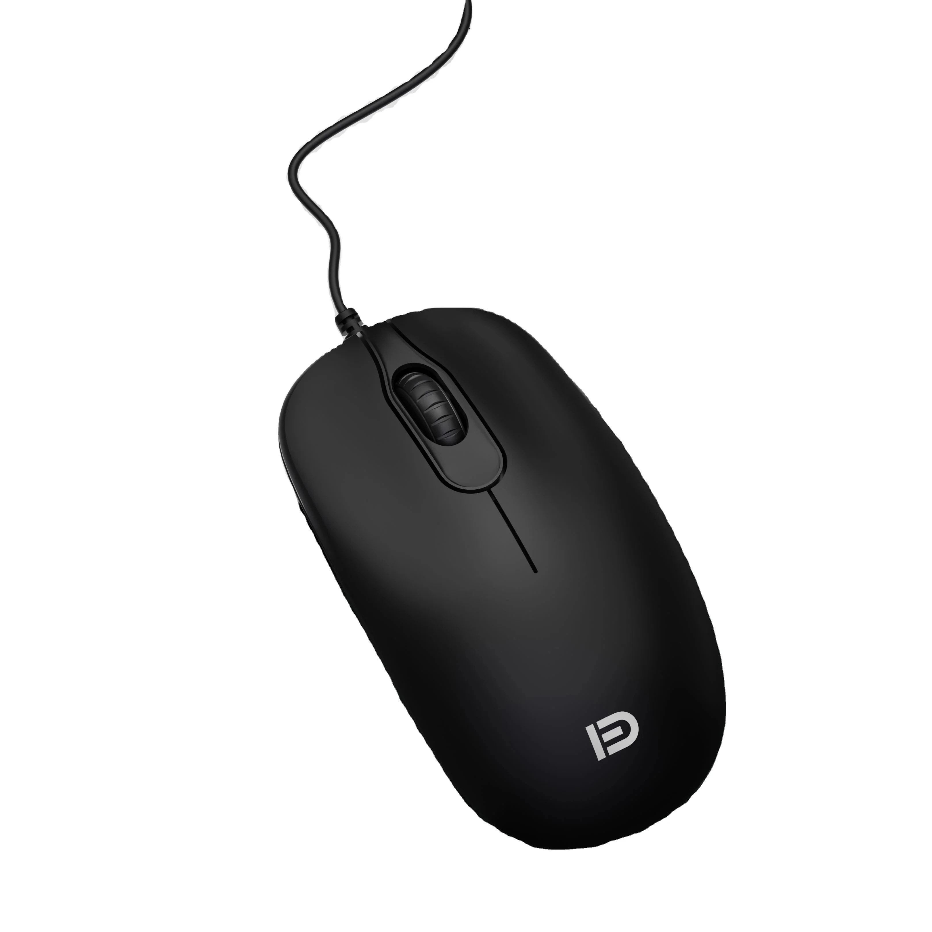 FD 3800N Backlit Wired USB Computer Mouse 3-Button Responsive and Precise with Scrolling Tracking for Desktops Single Black