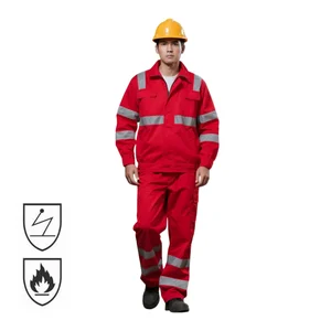 CE Certificate Custom Welder Fireproof FR Oil Field Men Mechanic Industrial Safety Electrician Worker Construction Work Clothes