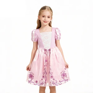 Hot Sale Kids TV Movie Costume Princess Rapunzel Cotton Dress for Girls' Party Christmas Celebration Inspired Disney's 'Tangled'