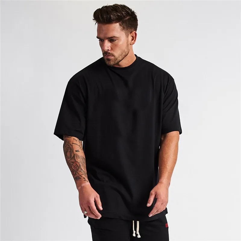 Men Oversized Short Sleeve Tee Streetwear Blank T Shirts Men