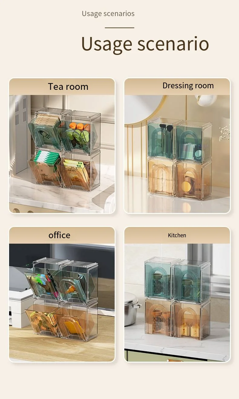 Light luxury living room jewelry clutter organizer box Office tea bag coffee capsule can be superimposed desktop storage box factory