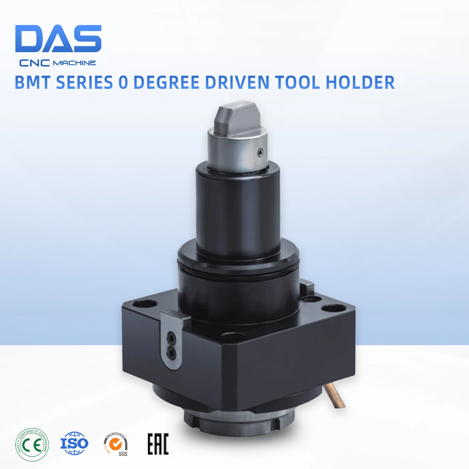 DAS 0 Degree Live Tool Power Head for CNC Lathe Fast Drilling and Threading Live Tool Holder