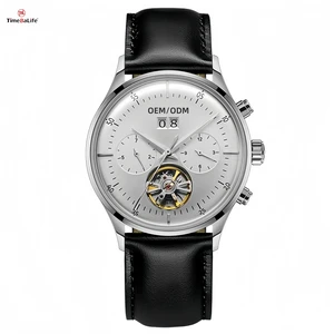 Custom Fully Automatic Seagull ST25 Movement Retro 3D Curved Sapphire Mirror Men's Mechanical Business Watches for Week Month