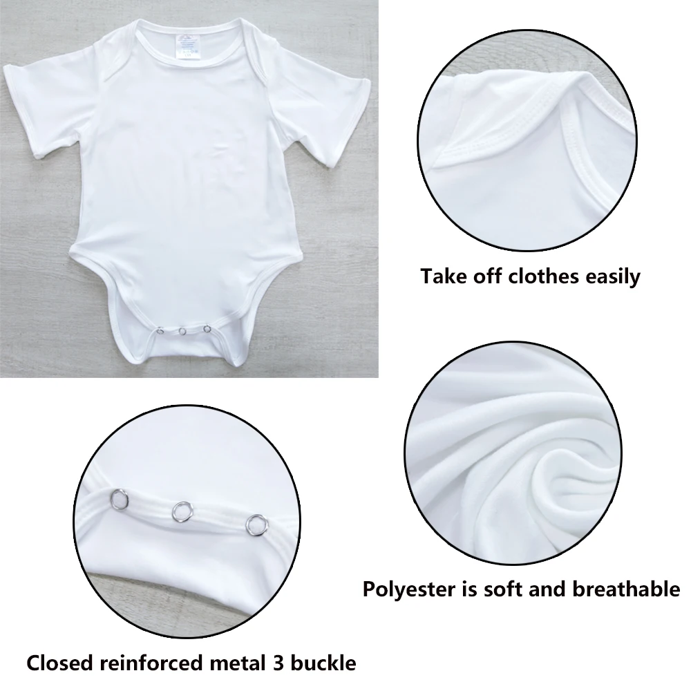 Sublimation Onesie Baby Polyester Blank Print Infant Toddler Baby
