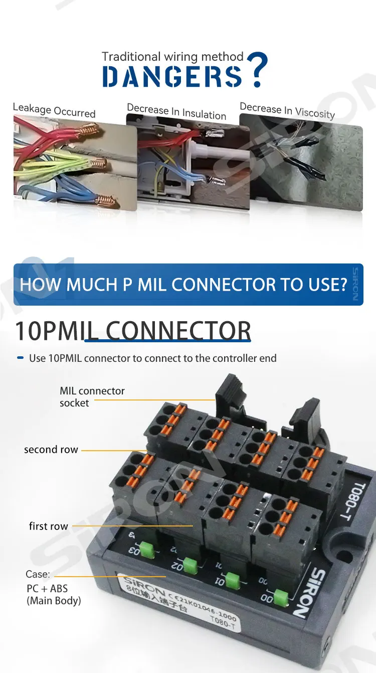 Siron T080 Terminal Block - 8-Position Input Solution