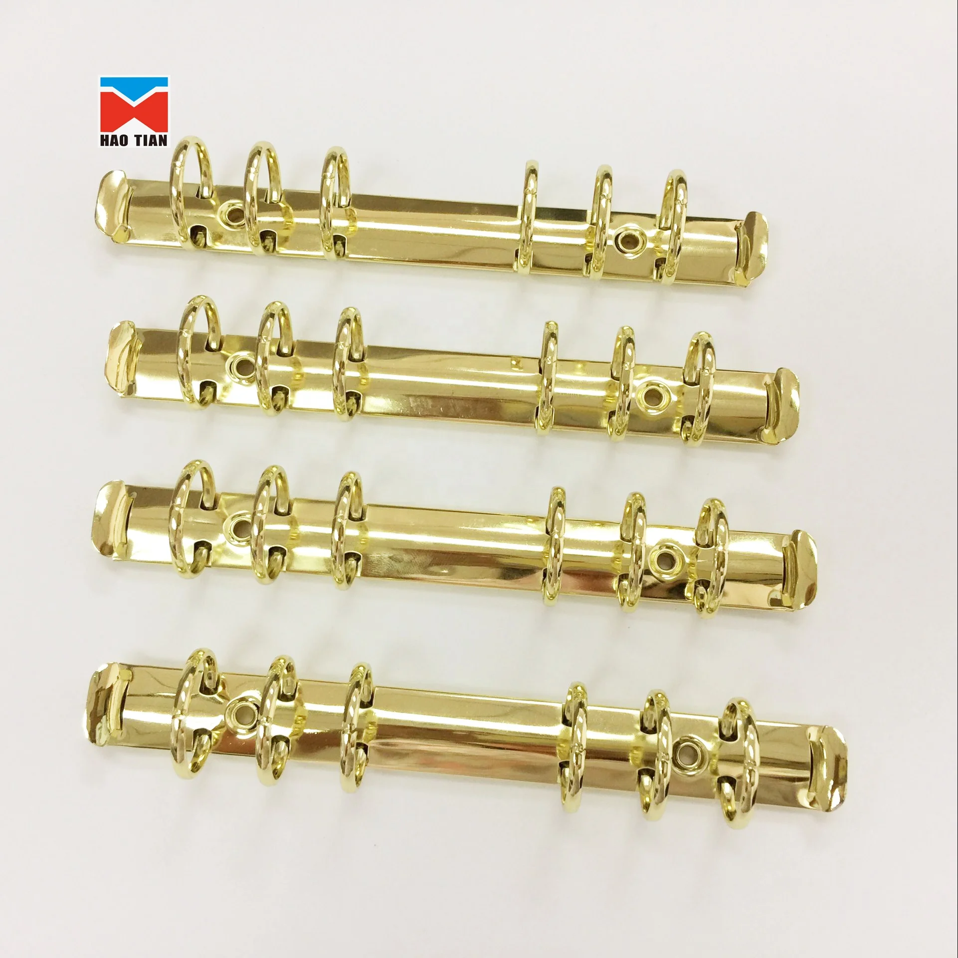 
 Золотистый/никелевый металлический зажим с 6 кольцами  