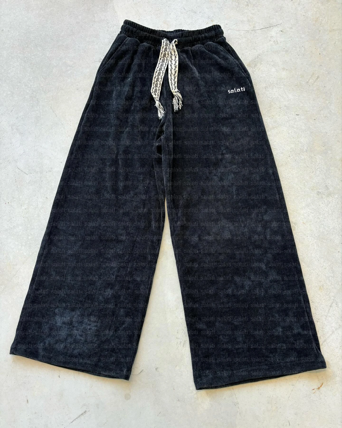 Custom Streetwear Baggy Sweatpants Blank Heavy Cotton Polyester Oversized Wide Leg Track Corduroy Jogger Flared Sweat Pants Men gallery 9
