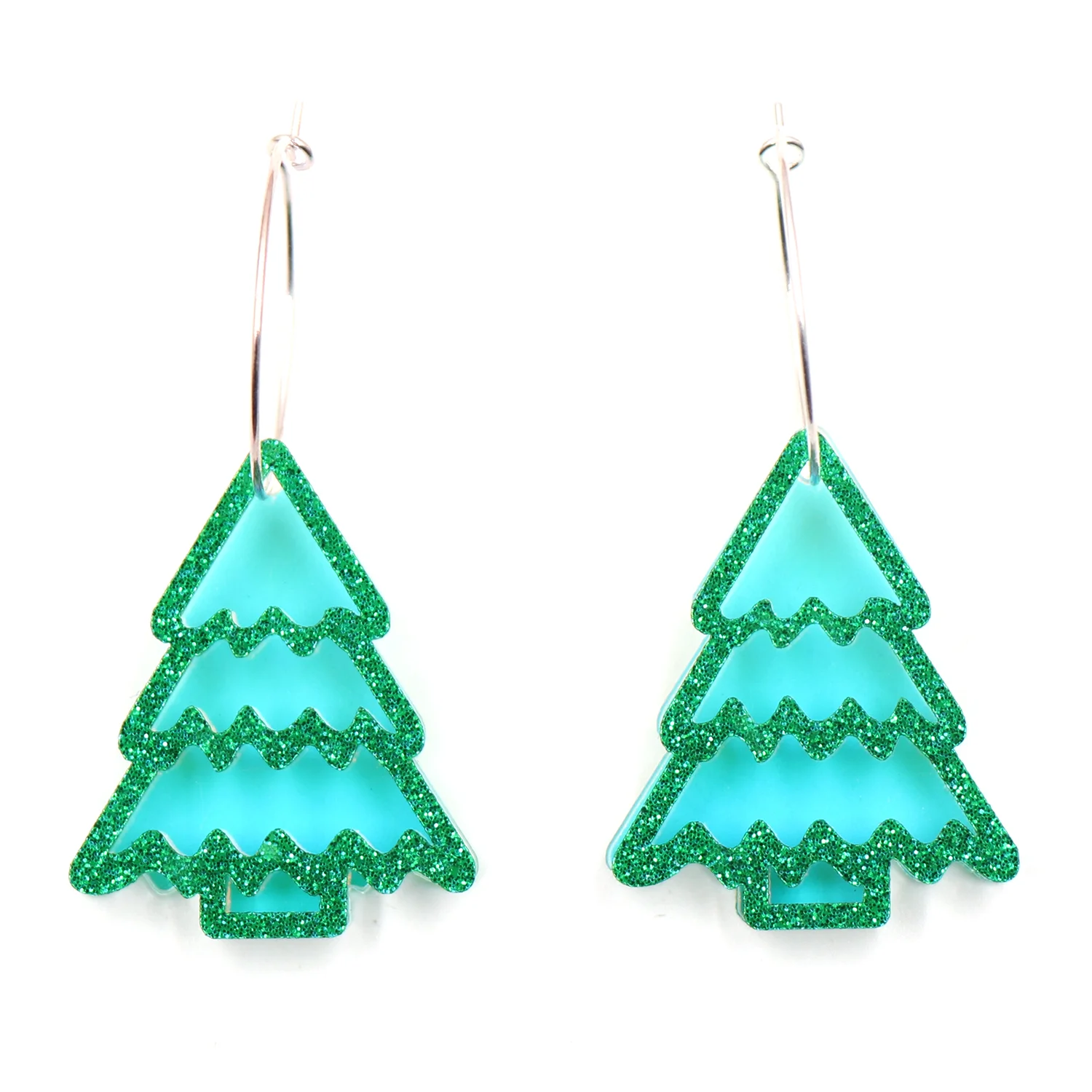 ERS356ER1617 1pair 35mm New product CN Hoop christmas tree TRENDY Acrylic earrings Jewelry for women