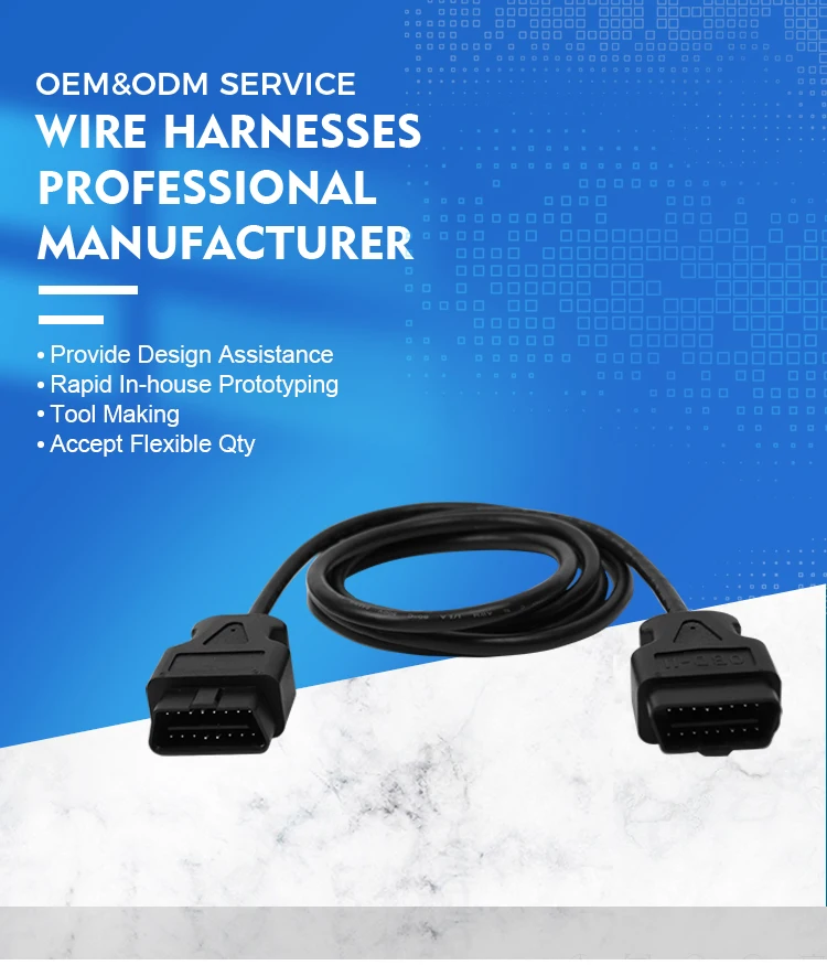 product high quality obdii 16pin male to female extension cable diagnostic tools for car extend obdii cable-3